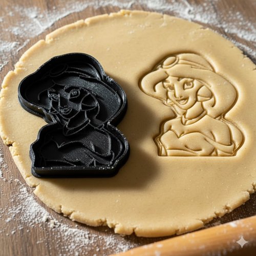Emporte-pièce princesse jasmine pour biscuits et pâtisserie - 8 cm