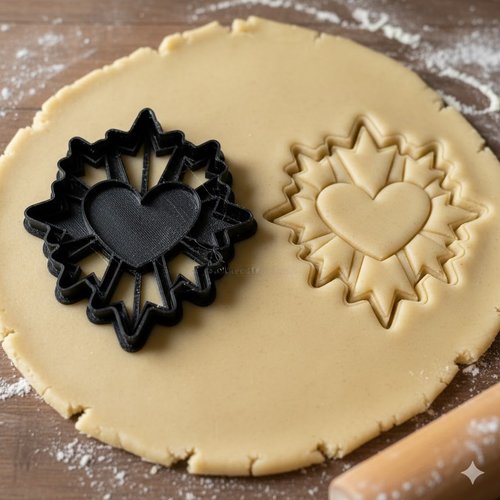 Emporte-piece coeur rayonnant 8 cm - moule biscuit artisanal