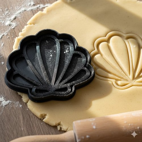Emporte-pièce coquillage 8 cm - moule biscuit et pâtisserie noir