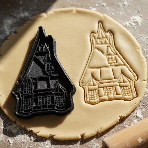 Emporte-piece maison fantastique 8 cm - moule biscuit artisanal