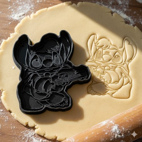 Emporte-piece stitch jouant du ukulele - moule biscuit 8 cm