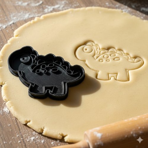 Emporte-piece dinosaure 8 cm - moule a biscuit artisanal noir