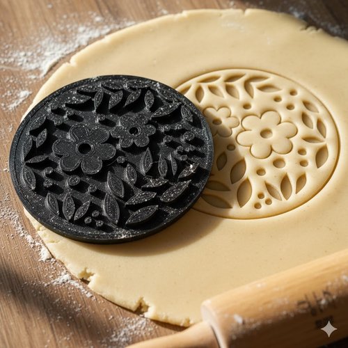 Emporte-piece biscuit fleur et feuillage 8 cm - moule patisserie