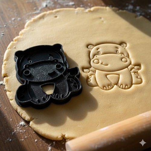 Emporte-piece hippo mignon 8 cm pour biscuits et patisserie