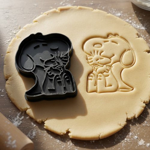 Emporte-piece snoopy et woodstock - moule a biscuits 8 cm