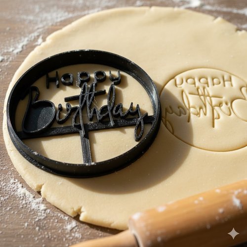 Emporte-pièce happy birthday 8 cm - moule à biscuit anniversaire