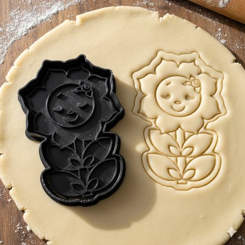 Emporte-piece fleur souriante 8 cm - moule biscuit artisanal