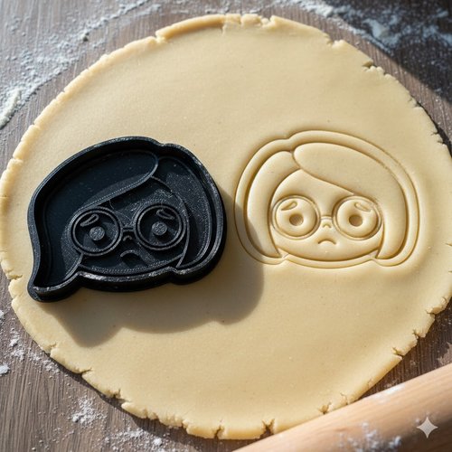 Emporte-piece visage lunettes - moule biscuit artisanal 8cm