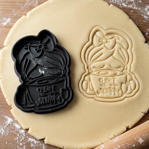 Emporte-piece biscuit maman cafe - moule patisserie artisanal 8 cm