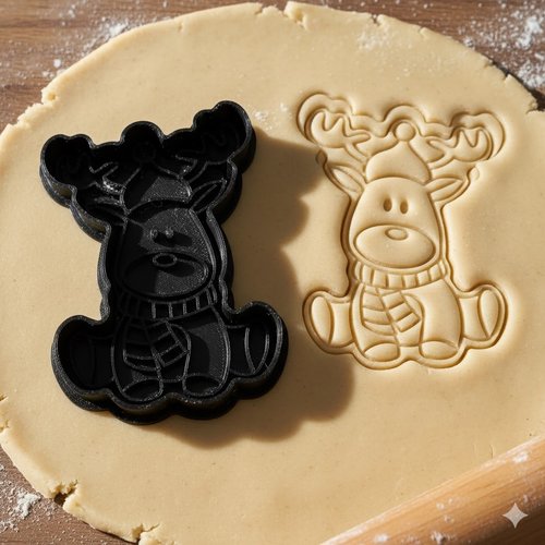 Emporte-piece renne de noel 8 cm - moule biscuit artisanal