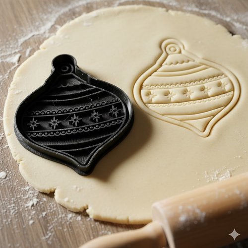 Emporte-piece boule de noel - moule a biscuit artisanal 8 cm