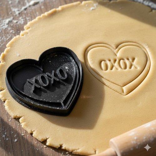 Emporte-piece coeur xoxo 8 cm - moule biscuit pâtisserie artisanale