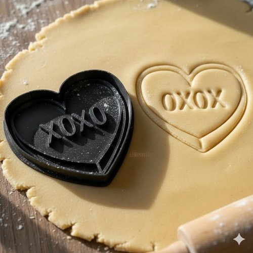 Emporte-piece coeur xoxo 8 cm - moule biscuit saint-valentin