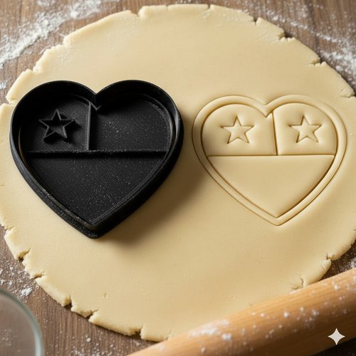 Emporte-piece coeur etoile 8 cm - moule de patisserie artisanale