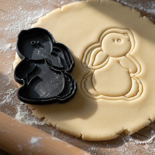 Emporte-piece lapin artisanal 8 cm - moule a biscuits noir