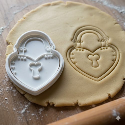Emporte-piece cadenas coeur 8 cm - moule a biscuits artisanal