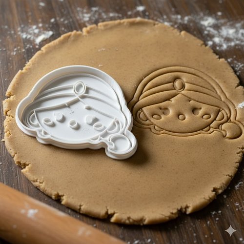 Emporte-piece princesse jasmin - moule biscuit artisanal 8 cm