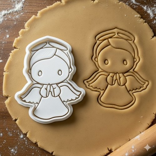 Emporte-piece ange de noël 8 cm - moule biscuit artisanal