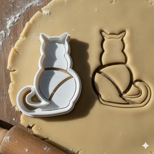 Emporte-pièce chat assis 8 cm - moule à biscuit artisanal noir