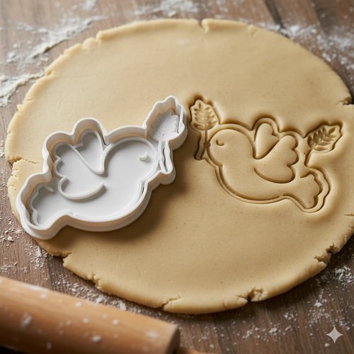 Emporte-piece colombe avec rameau 8 cm - moule biscuit pâtisserie