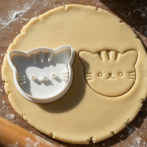 Emporte-pièce chat kawaii 8 cm - moule biscuit artisanal