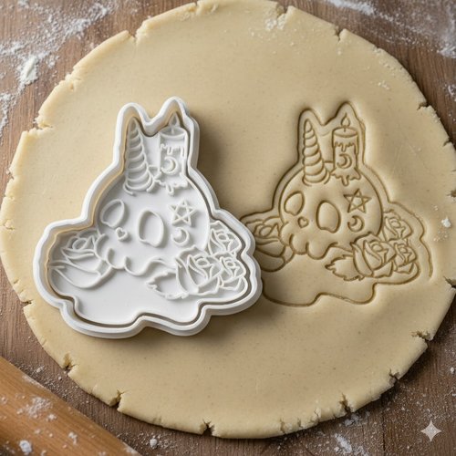 Emporte-piece crane occulte et roses 8cm - moule patisserie halloween