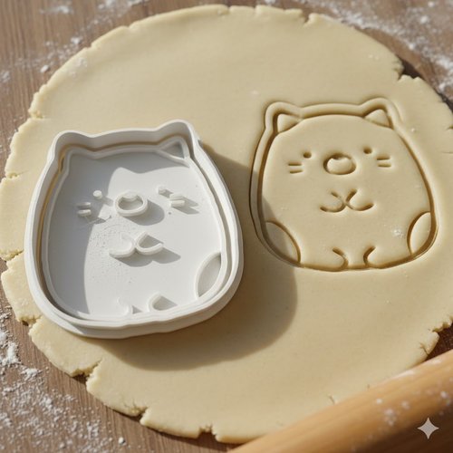 Emporte-pièce chat kawaii 8 cm - moule biscuit artisanal noir