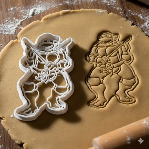 Emporte-piece tortue ninja 8 cm - moule a biscuit artisanal