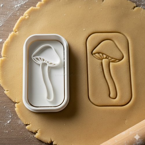 Emporte-pièce champignon 8 cm - moule à biscuits artisanal noir