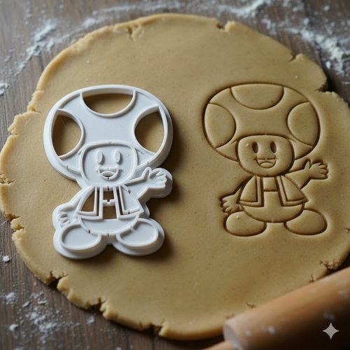 Emporte-pièce champignon toad mario pour biscuits et pâte à sucre - 8cm