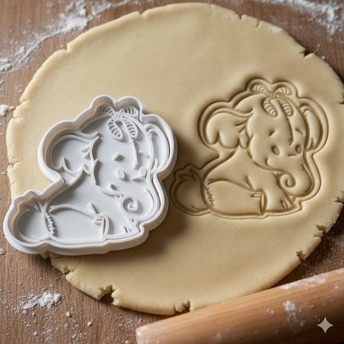 Emporte-piece artisanal éléphant 8 cm - moule pâtisserie design