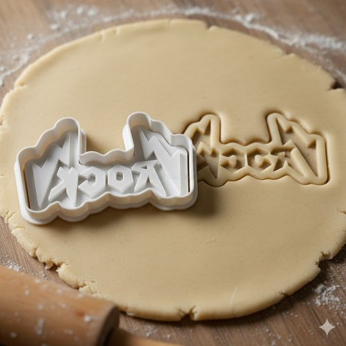 Emporte-pièce rock artisanal 8 cm - moule à biscuits noir