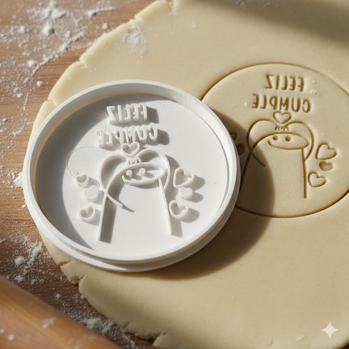 Emporte-piece anniversaire flork feliz cumple pour biscuits 8cm
