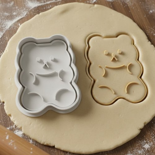 Emporte-pièce ours artisanal 8 cm - moule biscuit noir en plastique