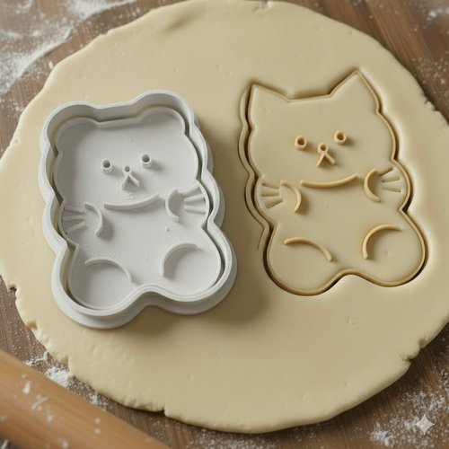 Emporte-pièce chat kawaii 8 cm - moule à biscuit artisanal noir