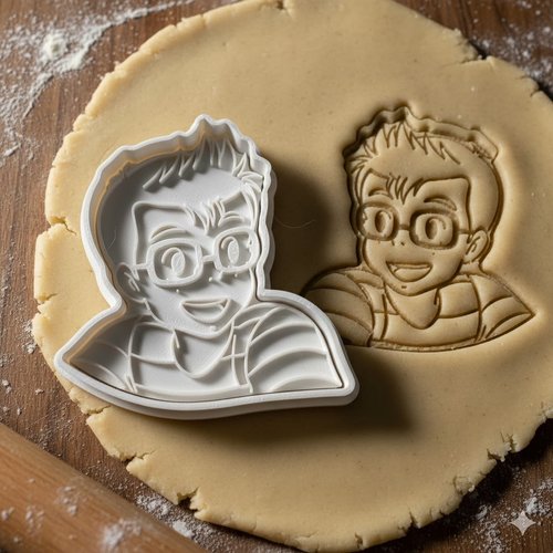 Emporte-pièce garçon à lunettes 8 cm - moule à biscuits artisanal