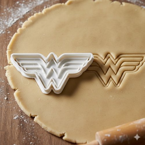 Emporte-piece wonder woman 8 cm - moule a biscuit logo super-heros