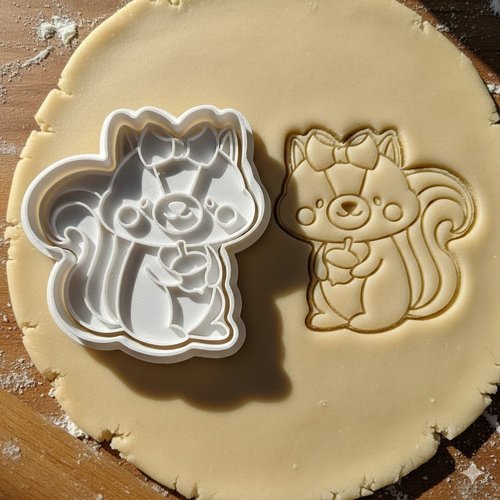 Emporte-piece ecureuil avec gland 8 cm - moule biscuit artisanal