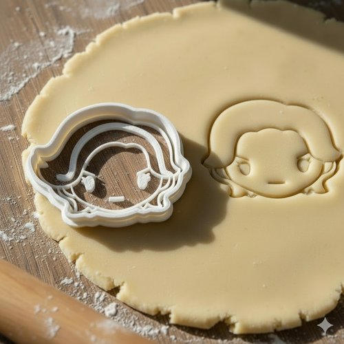 Emporte-piece visage manga 8 cm - moule a biscuit artisanal