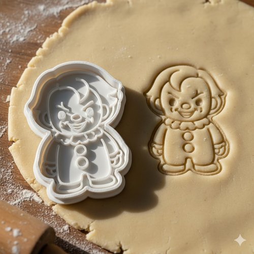 Emporte-piece clown horror pennywise 8 cm pour biscuits et patisserie
