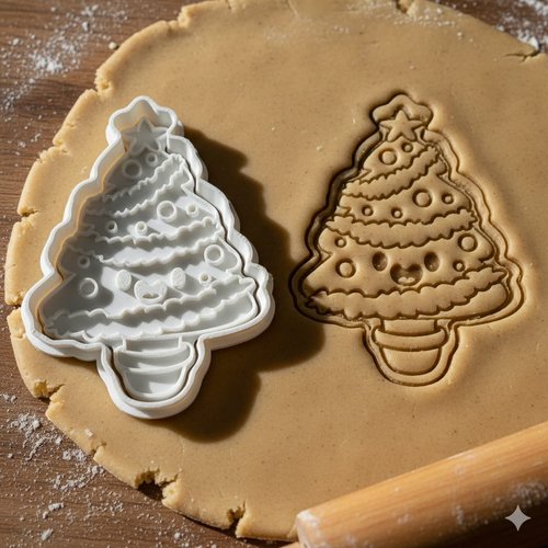 Emporte-piece sapin de noel kawaii - moule biscuits noel 8 cm