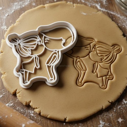 Emporte-piece couple amoureux - moule patisserie artisanal 8 cm