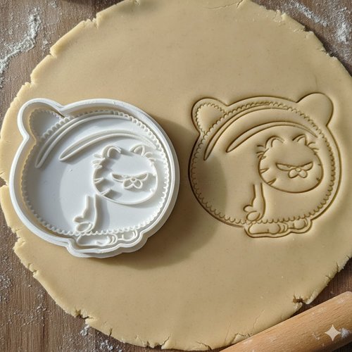 Emporte-piece chat de dessin anime 8 cm - moule biscuit artisanal