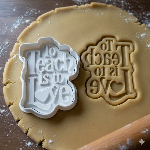 Emporte-piece to teach is to love - moule biscuit enseignant 8 cm