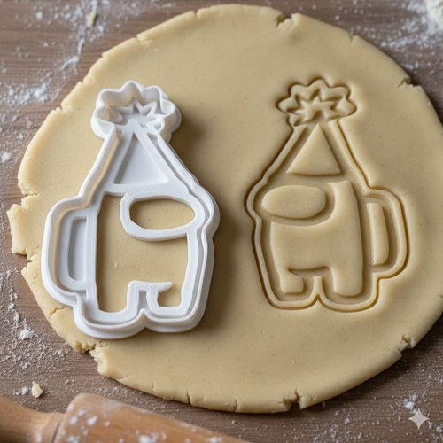 Emporte-piece among us avec chapeau de fete - moule biscuit 8 cm