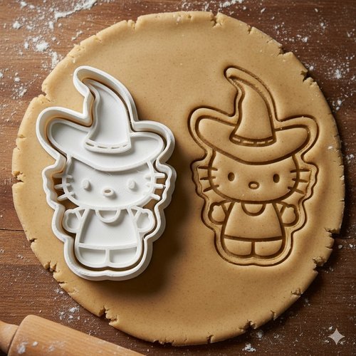 Emporte-piece chat sorcier 8 cm - moule a biscuit halloween