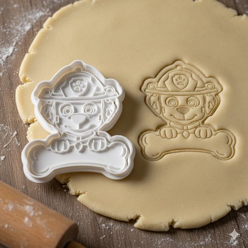 Emporte-piece chien pompier avec os - moule biscuit artisanal 8 cm