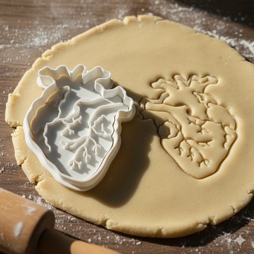 Emporte-piece coeur anatomique 8 cm - moule biscuit artisanal noir