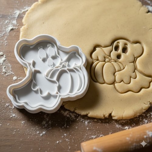 Emporte-piece fantome et citrouille halloween - moule biscuit 8 cm
