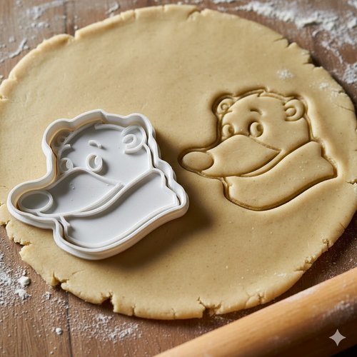 Emporte-piece ours polaire 8 cm - moule a biscuit artisanal